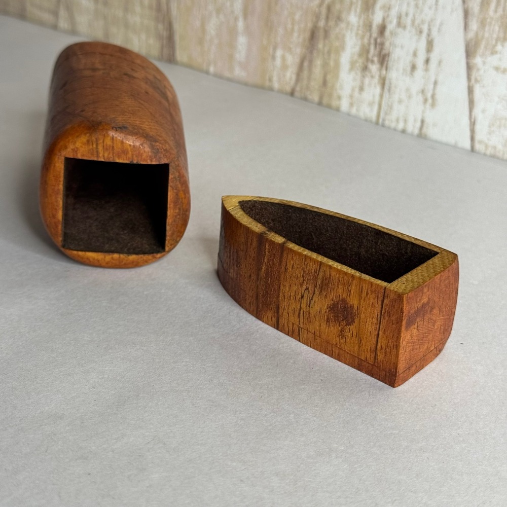 Vintage Folk Art Handcrafted Wooden Puzzle Box Small Trinket Case - Picture 8 of 16